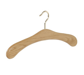 Garderobehanger eikenhout naturel gelakt met messinghaak Garderobehanger eikenhout naturel gelakt met messinghaak