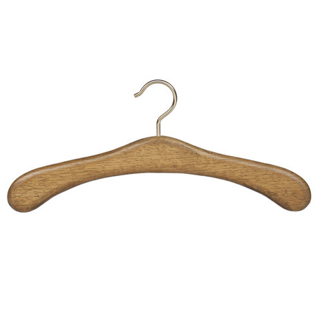 Garderobehanger eikenhout donker gebeitst met messinghaak