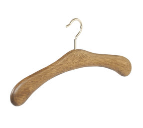 Garderobehanger eikenhout donker gebeitst met messinghaak Garderobehanger eikenhout donker gebeitst met messinghaak