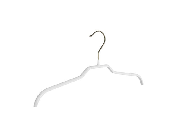 Blouse / shirthanger (vlak) metaal met witte anti-slip coating