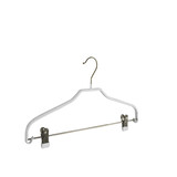 Blouse / shirthanger (vlak) metaal met anti-slip knijpers en witte anti-slip coating