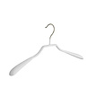 Mantel / kostuumhanger metaal met schouderverbreding en witte anti-slip coating, 40 cm Mantel / kostuumhanger metaal met schouderverbreding en witte anti-slip coating, 40 cm