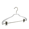 Mantel / kostuumhanger metaal met anti-slip knijpers, schouderverbreding en witte anti-slip coating, 40 cm Mantel / kostuumhanger metaal met anti-slip knijpers, schouderverbreding en witte anti-slip coating, 40 cm