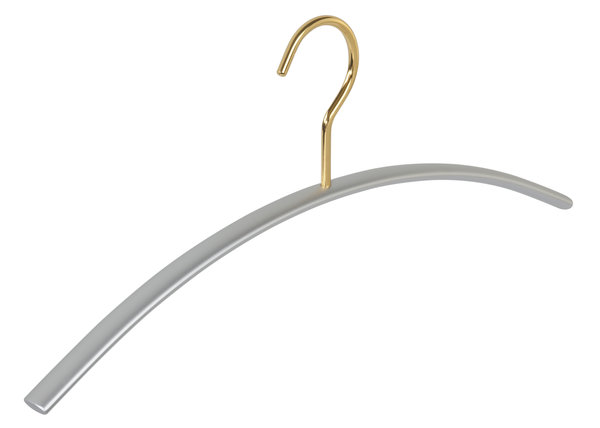 CW CONCEPT Garderobehanger "Loft" aluminium met messinghaak