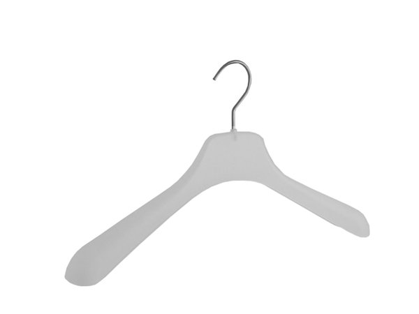 Mantel / kostuumhanger (gebogen) kunststof frosted met schouderverbreding