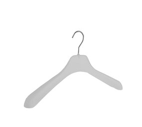 Mantel / kostuumhanger (gebogen) kunststof frosted met schouderverbreding Mantel / kostuumhanger (gebogen) kunststof frosted met schouderverbreding