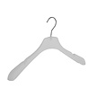 Mantel / kostuumhanger kunststof frosted met schouderverbreding en rokinkepingen, 42 cm Mantel / kostuumhanger kunststof frosted met schouderverbreding en rokinkepingen, 42 cm