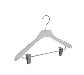 Blouse / shirthanger (gebogen) kunststof frosted met rokinkepingen en anti-slip knijpers Blouse / shirthanger (gebogen) kunststof frosted met rokinkepingen en anti-slip knijpers