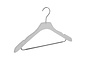Blouse / shirthanger (gebogen) kunststof frosted met rokinkepingen en anti-slip broeklat