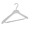 Blouse / shirthanger kunststof frosted met rokinkepingen en anti-slip broeklat, 44 cm Blouse / shirthanger kunststof frosted met rokinkepingen en anti-slip broeklat, 44 cm
