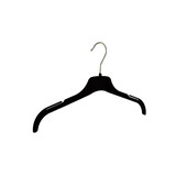 Blouse / shirthanger (vlak) kunststof velours zwart met rokinkepingen