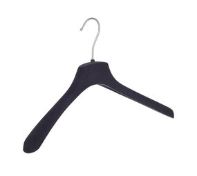 Mantel / kostuumhanger (gebogen) kunststof velours zwart met schouderverbreding Mantel / kostuumhanger (gebogen) kunststof velours zwart met schouderverbreding