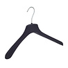 DE KLEDINGHANGER GIGANT Mantel / kostuumhanger (gebogen) kunststof velours zwart met schouderverbreding DE KLEDINGHANGER GIGANT Mantel / kostuumhanger (gebogen) kunststof velours zwart met schouderverbreding