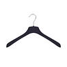 Coat / costume hanger plastic black velvet with broad shoulders, 38 cm Coat / costume hanger plastic black velvet with broad shoulders, 38 cm