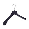 Coat / costume hanger plastic black velvet with broad shoulders, 38 cm Coat / costume hanger plastic black velvet with broad shoulders, 38 cm