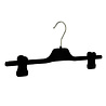 Skirt / trouser hanger plastic black velvet with non-slip clips, 35 cm Skirt / trouser hanger plastic black velvet with non-slip clips, 35 cm