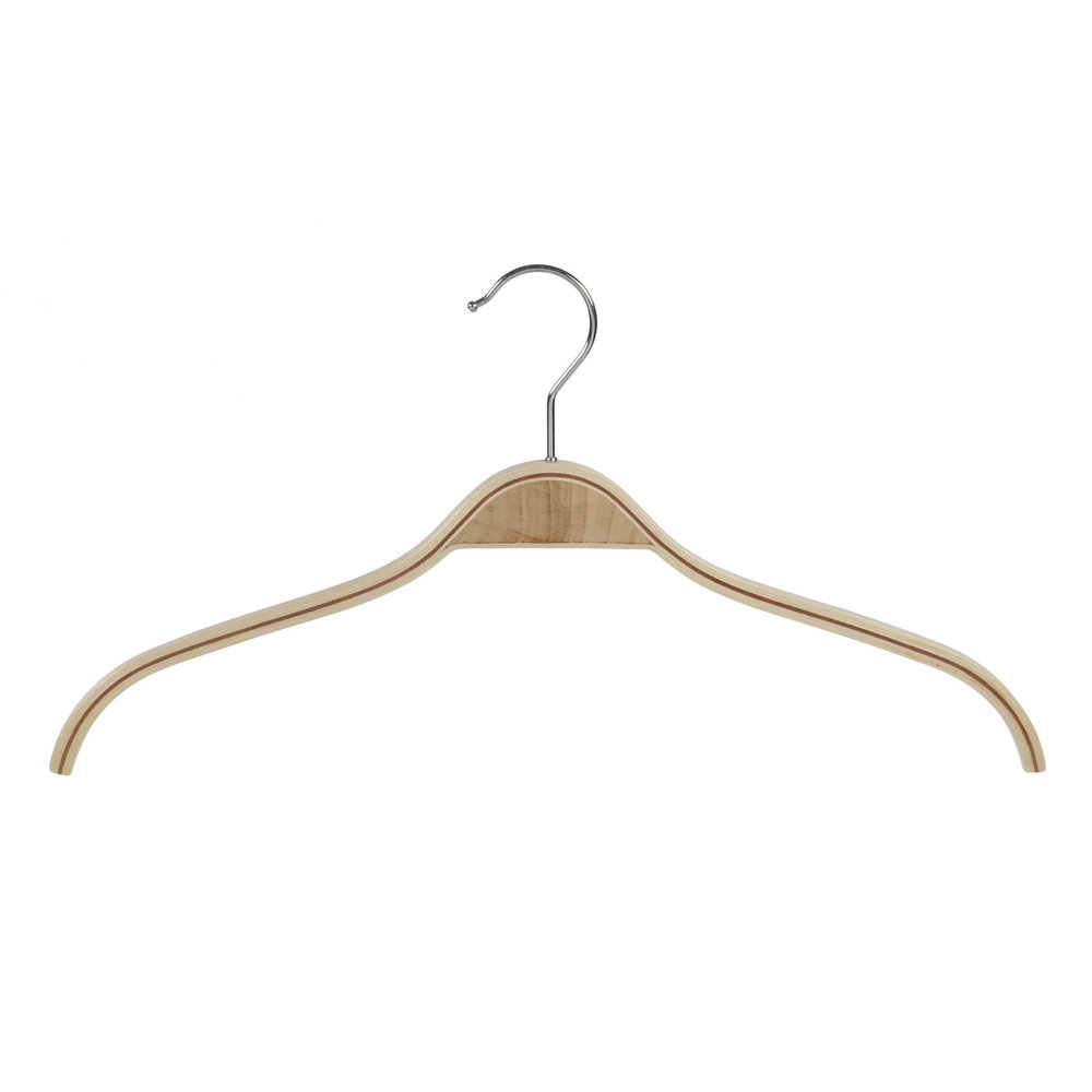 Blouse / shirthanger berkenhout naturel gelakt, 38 cm