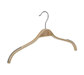 Blouse / shirthanger (vlak) berkenhout naturel gelakt met anti-slip op schouders Blouse / shirthanger (vlak) berkenhout naturel gelakt met anti-slip op schouders