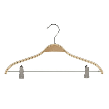 De Kledinghanger Gigant Blouse / shirthanger berkenhout naturel gelakt met knijperlat, 42 cm