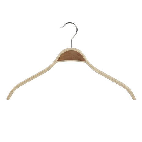 Mantel / kostuumhanger berkenhout naturel gelakt met schouderverbreding, 42 cm Mantel / kostuumhanger berkenhout naturel gelakt met schouderverbreding, 42 cm