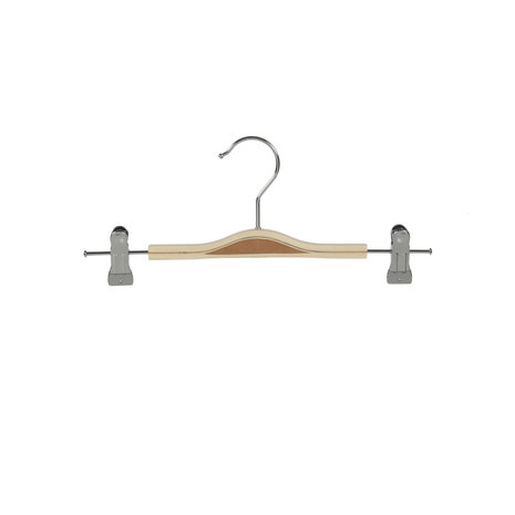 Rok / broekhanger berkenhout naturel gelakt met anti-slip knijpers Rok / broekhanger berkenhout naturel gelakt met anti-slip knijpers