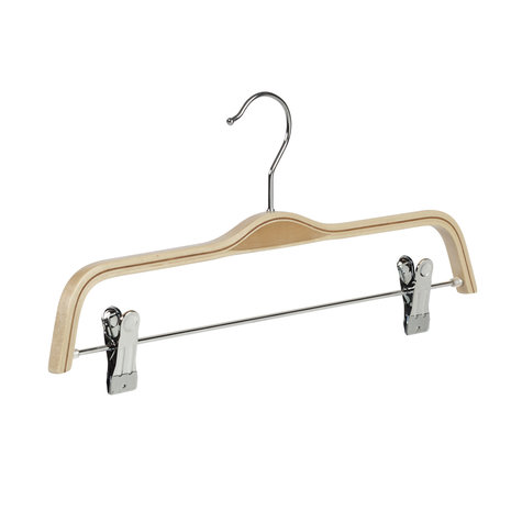 Rok / broekhanger berkenhout naturel gelakt met anti-slip knijpers Rok / broekhanger berkenhout naturel gelakt met anti-slip knijpers