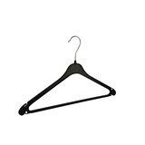 Blouse / shirthanger (vlak) kunststof zwart met rokinkepingen en anti-slip broeklat