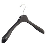 Mantel / kostuumhanger (gebogen) kunststof zwart met schouderverbreding