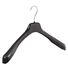 MH Mantel / kostuumhanger (gebogen) kunststof zwart met schouderverbreding MH Mantel / kostuumhanger (gebogen) kunststof zwart met schouderverbreding