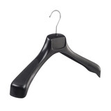 Mantel / kostuumhanger (gebogen) kunststof zwart met schouderverbreding Mantel / kostuumhanger (gebogen) kunststof zwart met schouderverbreding