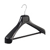 DE KLEDINGHANGER GIGANT Mantel / kostuumhanger (gebogen) kunststof zwart met schouderverbreding en broeklat DE KLEDINGHANGER GIGANT Mantel / kostuumhanger (gebogen) kunststof zwart met schouderverbreding en broeklat