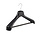 Mantel / kostuumhanger (gebogen) kunststof zwart met schouderverbreding en anti-slip broeklat (2 mm schuim)