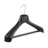 Mantel / kostuumhanger (gebogen) kunststof zwart met schouderverbreding en anti-slip broeklat (2 mm schuim) Mantel / kostuumhanger (gebogen) kunststof zwart met schouderverbreding en anti-slip broeklat (2 mm schuim)