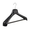 Mantel / kostuumhanger kunststof zwart met schouderverbreding en anti-slip broeklat (2 mm schuim), 40 cm Mantel / kostuumhanger kunststof zwart met schouderverbreding en anti-slip broeklat (2 mm schuim), 40 cm