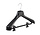 Mantel / kostuumhanger (gebogen) kunststof zwart met schouderverbreding en anti-slip knijpers