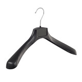 Mantel / kostuumhanger (gebogen) kunststof zwart met schouderverbreding