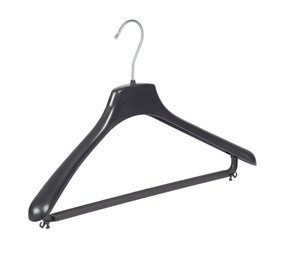 SER-VIZ Mantel / kostuumhanger (gebogen) kunststof zwart met schouderverbreding en broeklat SER-VIZ Mantel / kostuumhanger (gebogen) kunststof zwart met schouderverbreding en broeklat