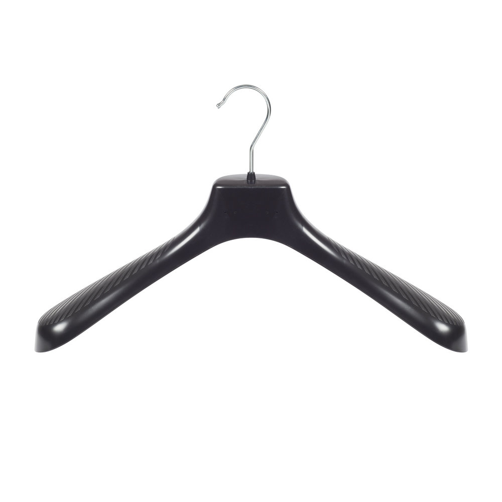 SER-VIZ Mantel / kostuumhanger (gebogen) kunststof zwart met schouderverbreding