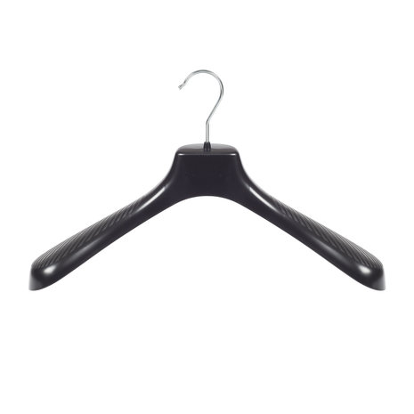 Mantel / kostuumhanger (gebogen) kunststof zwart met schouderverbreding