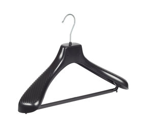 SER-VIZ Mantel / kostuumhanger (gebogen) kunststof zwart met schouderverbreding en broeklat SER-VIZ Mantel / kostuumhanger (gebogen) kunststof zwart met schouderverbreding en broeklat