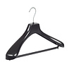 Mantel / kostuumhanger kunststof zwart met schouderverbreding en broeklat, 39 cm Mantel / kostuumhanger kunststof zwart met schouderverbreding en broeklat, 39 cm