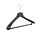 Mantel / kostuumhanger (gebogen) kunststof zwart met schouderverbreding en anti-slip broeklat (2 mm schuim)