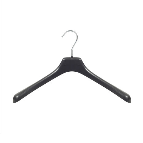 Mantel / kostuumhanger (gebogen) kunststof zwart met schouderverbreding
