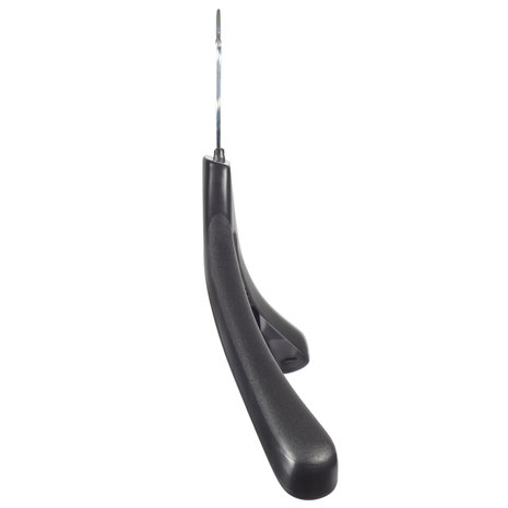 Mantel / kostuumhanger (gebogen) kunststof zwart met schouderverbreding en anti-slip broeklat (2 mm schuim)
