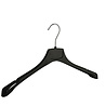 SER-VIZ Mantel / kostuumhanger (gebogen) kunststof zwart met schouderverbreding en rokinkepingen SER-VIZ Mantel / kostuumhanger (gebogen) kunststof zwart met schouderverbreding en rokinkepingen