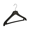 DE KLEDINGHANGER GIGANT Mantel / kostuumhanger (gebogen) kunststof zwart met schouderverbreding en broeklat DE KLEDINGHANGER GIGANT Mantel / kostuumhanger (gebogen) kunststof zwart met schouderverbreding en broeklat