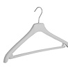 Mantel / kostuumhanger kunststof wit met schouderverbreding en broeklat, 38 cm Mantel / kostuumhanger kunststof wit met schouderverbreding en broeklat, 38 cm