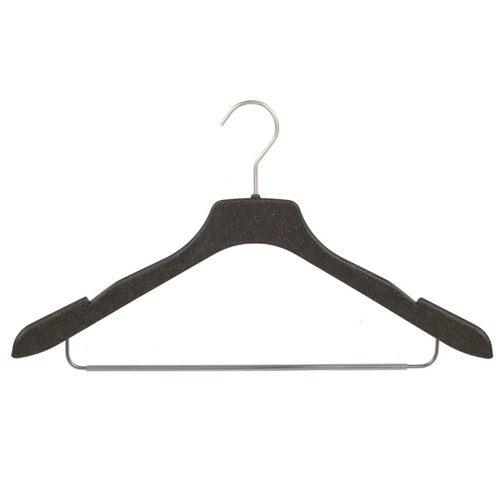 Blouse / shirthanger (gebogen) kunststof Bio - Pro Nature (weidegras) met rokinkepingen en anti-slip broeklat