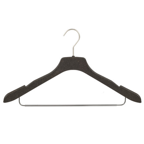 Blouse / shirthanger (gebogen) kunststof Bio - Pro Nature (weidegras) met rokinkepingen en anti-slip broeklat