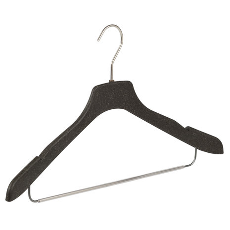 Blouse / shirthanger (gebogen) kunststof Bio - Pro Nature (weidegras) met rokinkepingen en anti-slip broeklat